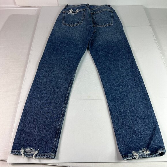 AGOLDE Jeans Women's 25x28* 90s Pinch High Rise Straight Ankle Blue Denim Tag 24 - Picture 10 of 16